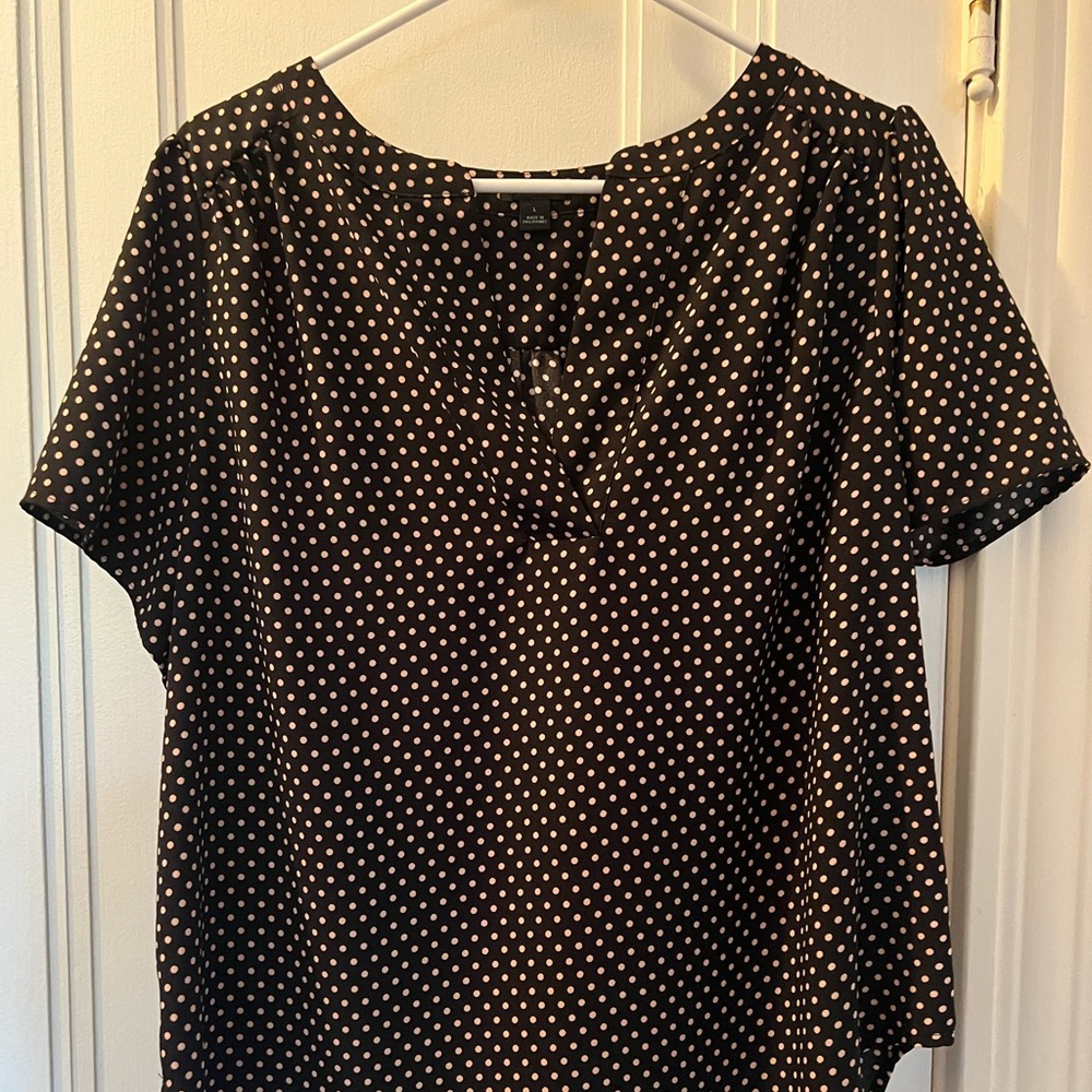 Ann Taylor Polka Dot Top Size Large